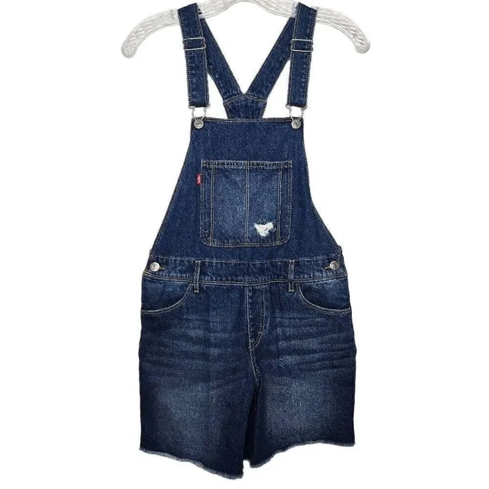 Levi's Distressed Blue Denim Shortall Size 14